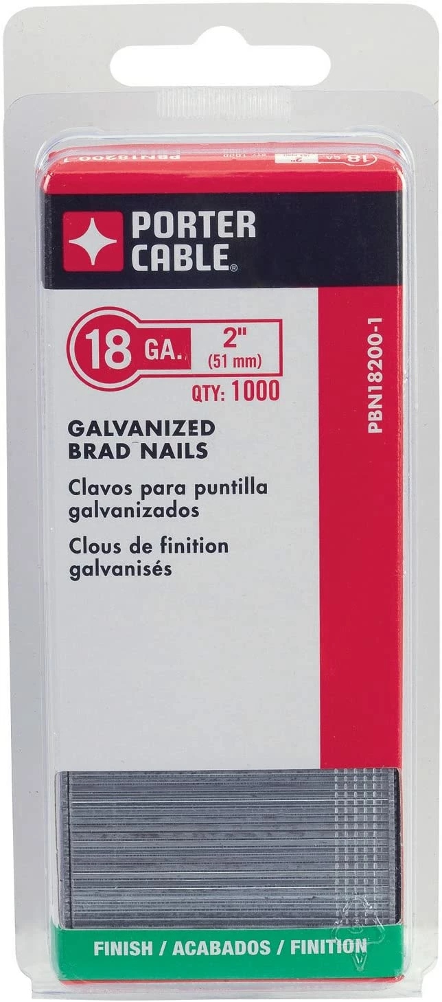 Porter-Cable PBN18200 18 Gauge 2-Inch Brad Nail (5000-Pack) 1 Porter-Cable PBN18200 18 Gauge 2-Inch Brad Nail (5000-Pack)