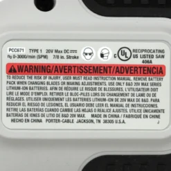 Porter-Cable Porter Cable PCC671 20V Lithium Ion Reciprocating Saw, Tool Only -Cheap Power Gear Hub Store PCC671 E 03154.1500996815.1280.1280